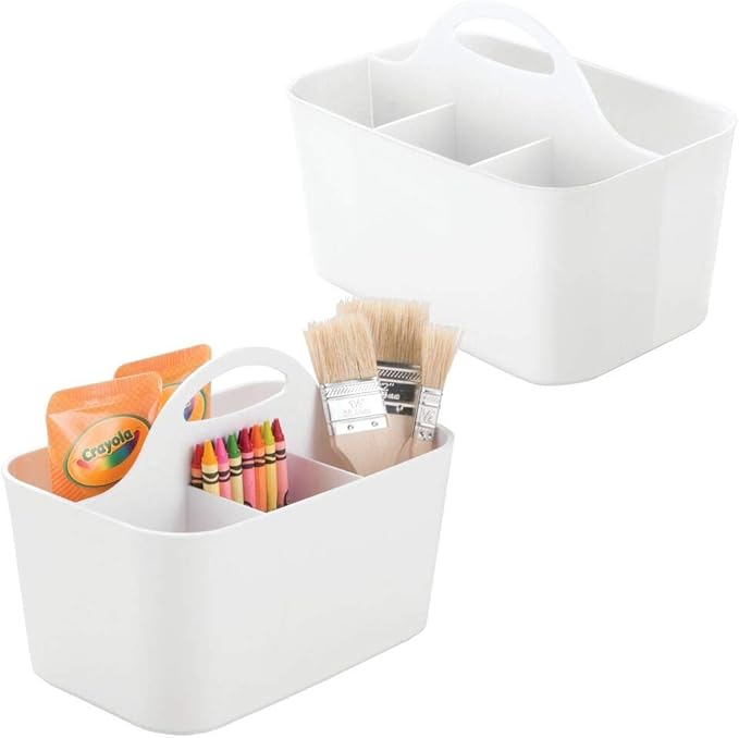 mDesign Plastic Portable Craft Storage Organizer Caddy Tote