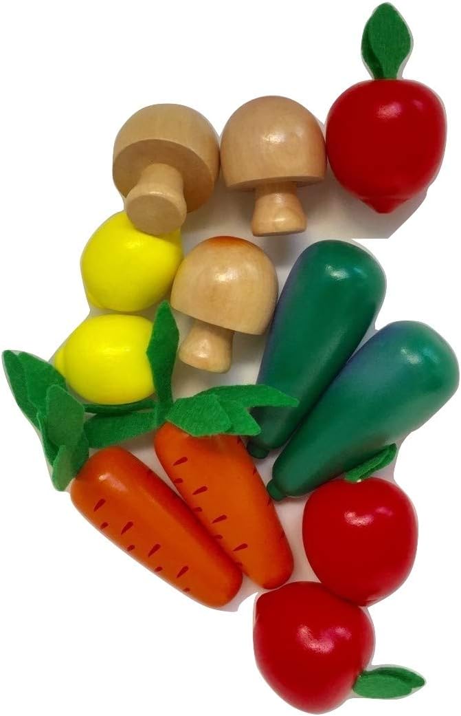 Fun World Toys Wooden Play Food Set - Healthy Vegetables Crate/Non-vegetables Meat Crate (Healthy Vegetables Crate) - Image 3