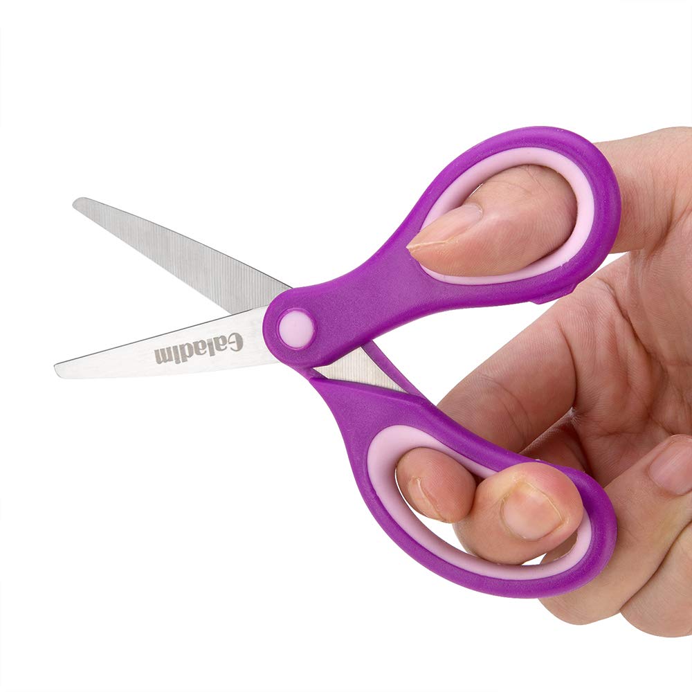 Kids Scissors (36 Count Teacher Pack, Rounded-tip, 5.5 Inch) - 5.5’’ Soft Touch Blunt School Student Scissors Shears GD-016-R-N (Pack of 36)