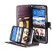 HTC One M9 Case, ACEABOVE® [Stand Feature] HTC One M9 (Hima) Wallet Case **NEW** [Book Cover Case] [Purple]