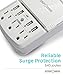 FosPower 3-Outlet Wall Mount Surge Protector with 4 USB Charging Ports (3.4A) & Phone Holder, 540 Joules Surge Suppressor, UL Listed (S3WU4J5H)