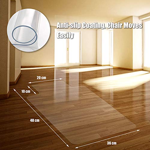 Azadx 36" X 48" Office Chair Mat, Transparent Hard Floors Protector with Lip, Home Office Chair Mats for Hard Surfaces (36 x 48'' with Lip) - Thumbnail 6