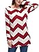 Allegra K Woman Zig-Zag Pattern Knitted Loose Tunic Shirt Red White M