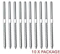 10 X Lag Swage Screw End fitting Threaded Stud Terminal For 1/8" Cable T316 Hand Swage Cable railing