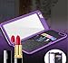 iPhone 6 Plus/6s Plus Case-Auroralove Purple Card Slot Wallet Cover with Mirror Glass Design for Beauty Makeup PU Leather Case for iPhone 6Plus/6s Plus 5.5 Inch