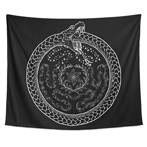 Hecate's Wheel Tapestry Ouroboros Wall Hanging Art Print (59" x 51")