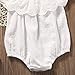 Baby Girl Romper Jumpsuit Off Shoulder Lotus Leaf Bodysuit Infant Clothes Outfit (80 (6-12M), White)