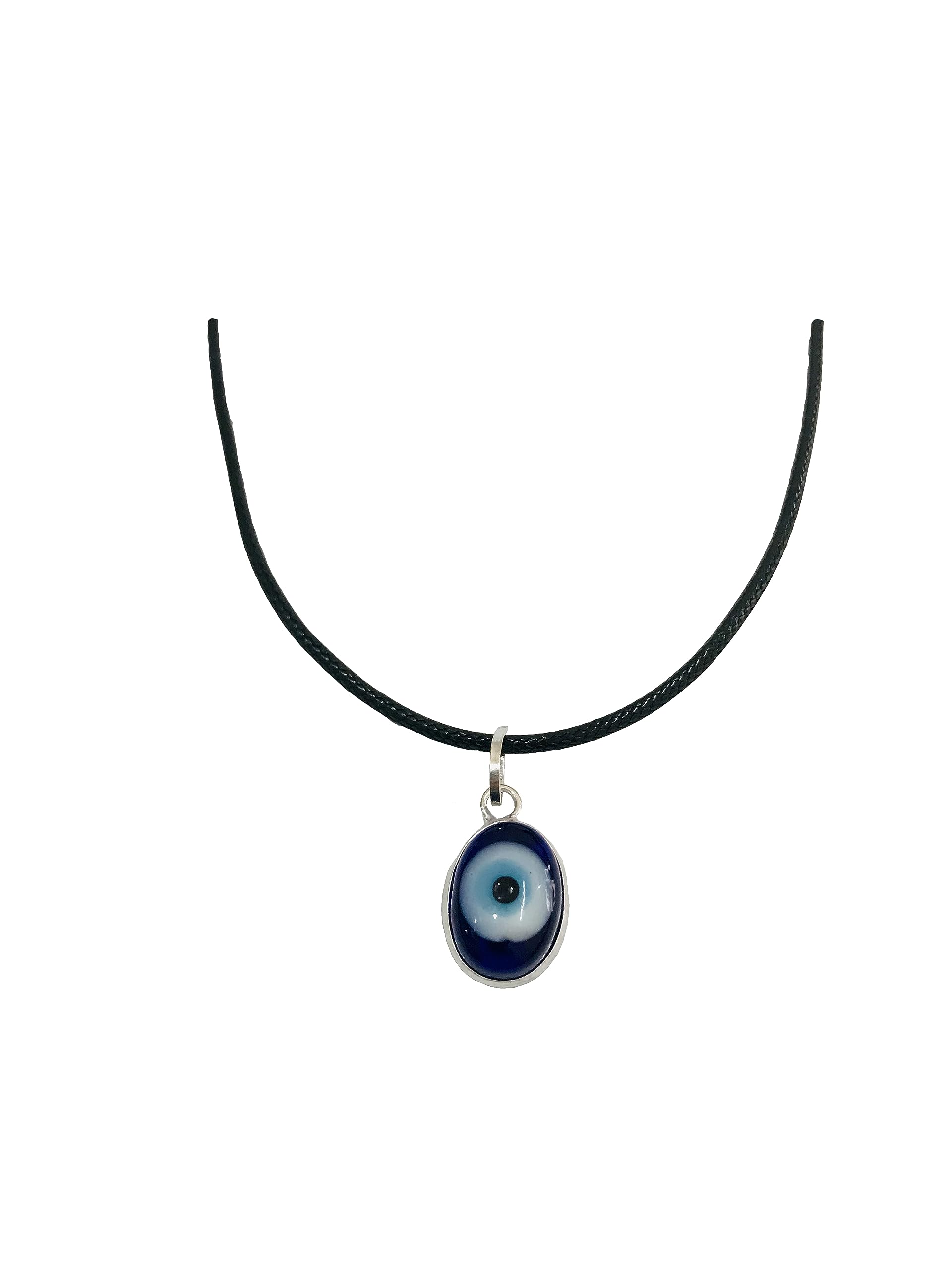 Gavya International Blue Evil Eye Beads Charms Pendant crystal Orgone pendant Energy Generator Crystal chakra stone Gemstone Pendant with wax cord rope chain