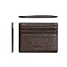 MEKU Slim Front Pocket Leather Wallet Business Credit Card Case Sleeve Minimalist Wallet with ID Window Chocolate