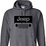 Jeep Wrabgler Logo on a Dark Heather Hoodie