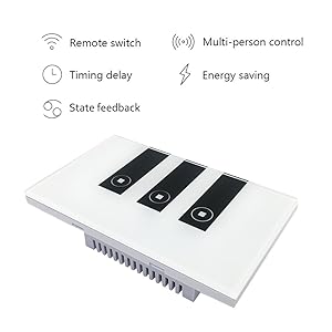 Faryuan Smart Wi-Fi Touch Panel Wall Switch Remote Control Timing Function with Smartphone Compatible with Alexa (three way switch)