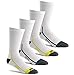 Prince Men’s Performance Plus Crew Athletic Socks with Coolmax Moisture Wicking for Running, Tennis, and Casual Use (4 Pair Pack) - White