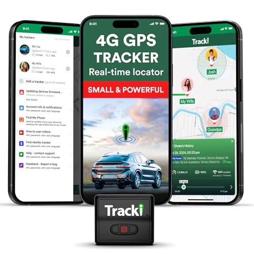 Tracki GPS Tracker for Vehicles – Real-Time 4G LTE Assets & Car Tracking Device with App, Magnetic Mount, Compact Design, Worldwide Coverage – iOS & Android (Subscription Required)