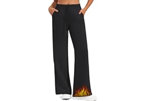 G4Free Flurrylux Fleece Lined Sweatpants Women Cotton Wide Leg Pants with Pockets Lounge Casual