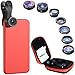 Phone Camera Lens Kit - iPhone Camera Lens - Fisheye Lens | Wide Angle Lens | Zoom Lens for Smartphone | Telephoto Lens | Macro Lens - Universal 7 in 1 Clip On Lens with Protective Case and Lens Caps
