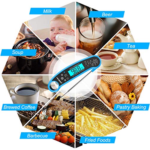 NiceGo Digital Instant Read Meat Thermometer with Probe Fast Waterproof Thermometer with Back light and Calibration. Digital Food Thermometer for Cooking, Kitchen, Outdoor Cooking, BBQ Grill. - Thumbnail 4