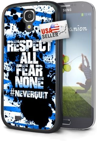 Sports Hashtag Never Quit 'Respect All Fear None' Black Plastic Cover Case for Samsung S4