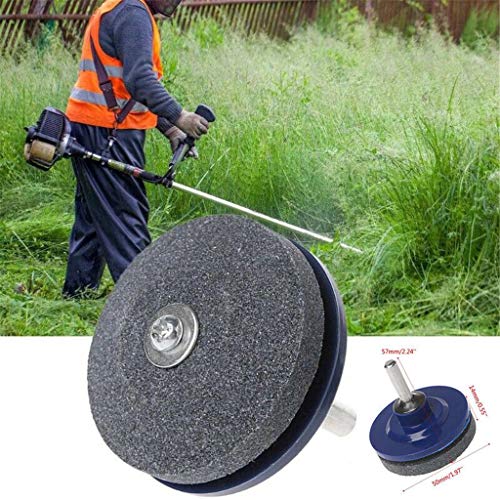 BeautyShe 5 Pieces Blue Lawn Mower Sharpener Blade Drill Lawnmower Sharpener for Power Drill Hand Drill