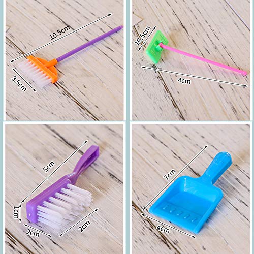 Sumerlly 9 Pcs/Set Kid Pretend Play Mini Housekeeping Tools Kitchen Home Cleaning Broom Brush Toy