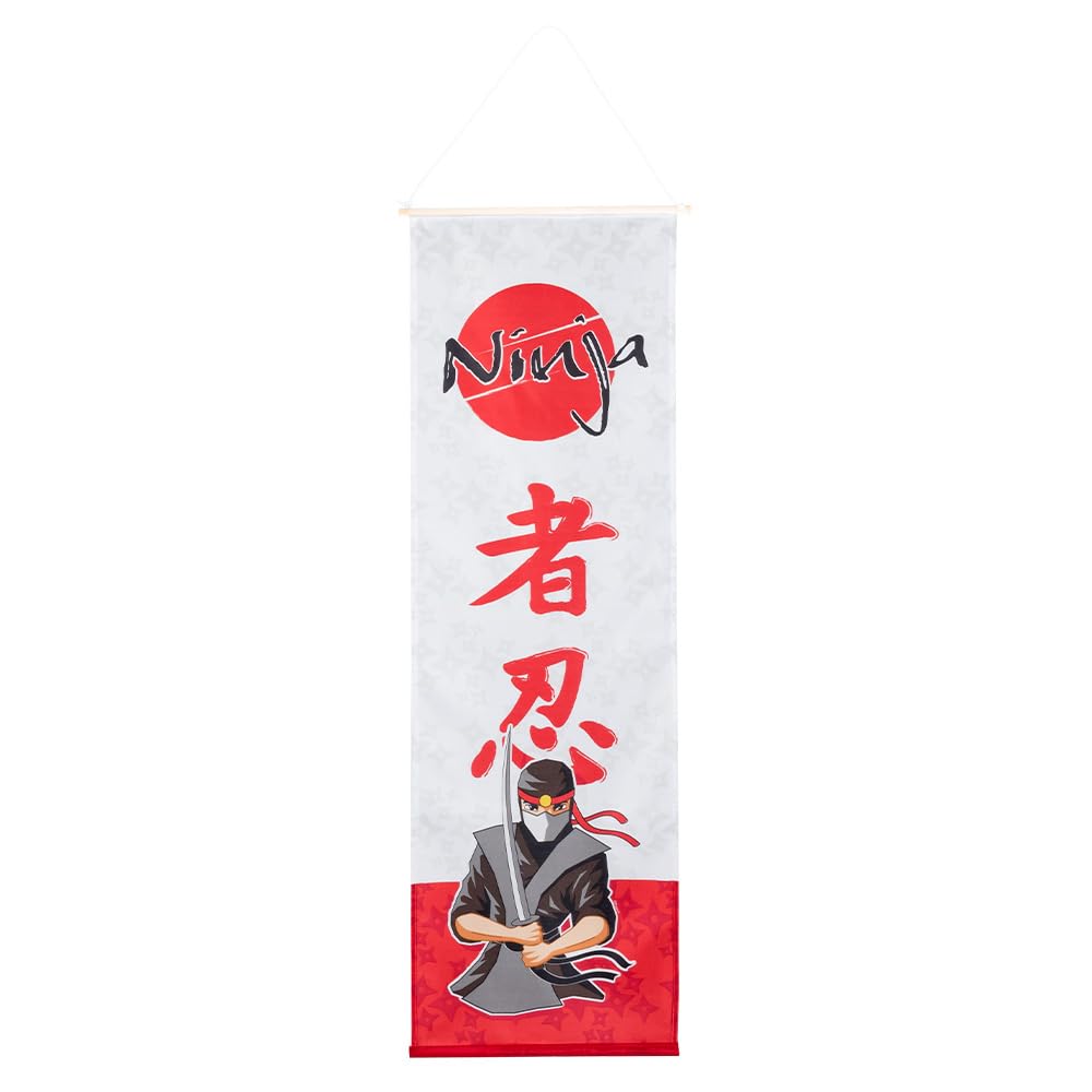 Boland 50418 Ninja Banner Polyester 30 x 100 cm Decoration Theme Party Hanging Decoration