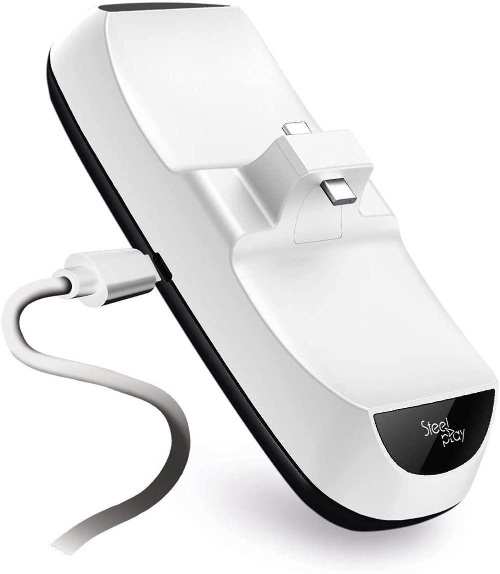 Steelplay - PS5 Ladestation, PS5 Controller Ladestation mit zwei USB-Ports , PS5 Ladestation Controller Stand für DualSense Wireless Controller - weiß 3