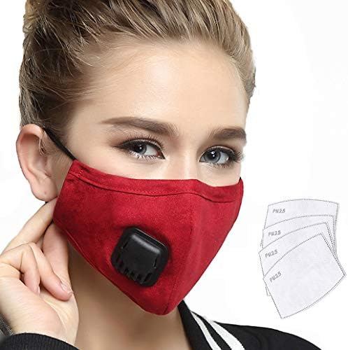 Lyanty Anti Pollution Mask Military Grade N99 Mask Washable Cotton Mouth Masks With Valve Replaceable Filter (One Mask + 4 filters)