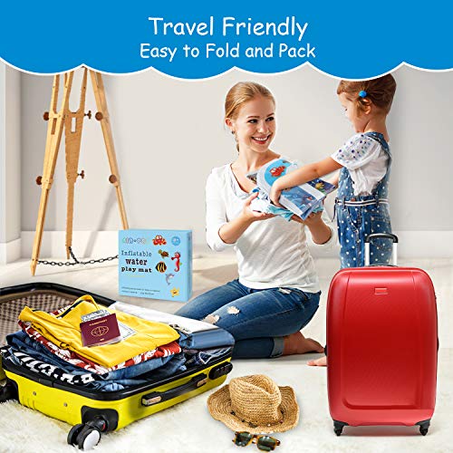 Marysay Infant Toys 3 6 9 Months Baby Gift Tummy Time Water Mat Inflatable Play Mat for Baby Boys Newborn Girls Size 26”x20”