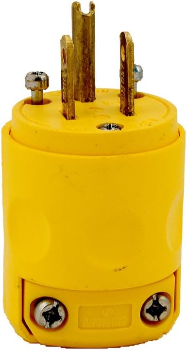 Leviton 515PV 15 Amp, 125 Volt, Grounding Plug, Yellow - Plug Adapters - 