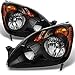 AKKON - For Honda CRV UK Built Models Black Headlights Driver Left + Passenger Right Side Replacement Pair Set