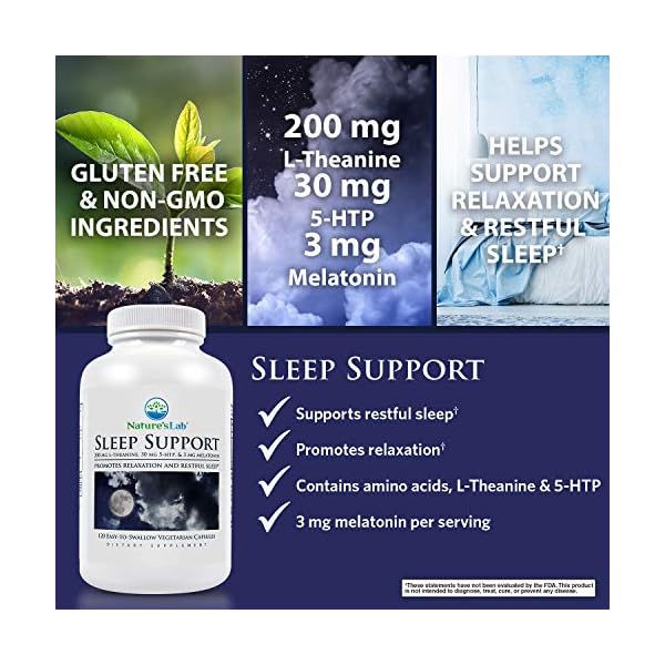Nature's Lab Sleep Support Dietary Supplement Contains LTheanine, 5