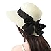 Jogoo Women Sun Beach Hats,Wide Brim Straw Hat,Unique Windproof Strap Design,Fashionable Big Bowknot,UPF 50+.