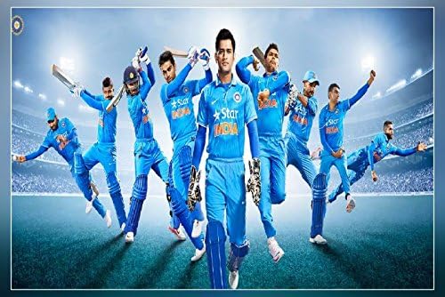 Indian Cricket Team (Rolled)Poster, Matte Print (12 into 18"