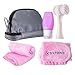SIXTEEN18 Travel Toiletry Case Kit | Includes Makeup Remover Cloth, Face Wash Headband, Dual-Sided Facial Cleansing Brush, Leakproof Travel Bottles, w/Packing Cubes Bag