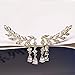 Ear Climber Earrings Leaves Crawler Chandelier Ear Cuff Vine Wrap Pin Crystal Pierced Stud Tassel Jewelry Golden Plated