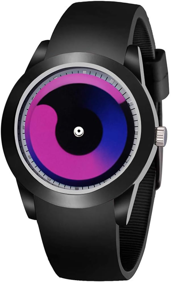 MINILUJIA Noctilucent Watch Waterproof Wrist Watch Unique Cool Japanese Quartz Men Watch Silicone Strap Black for Unisex