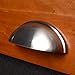 South Main Hardware 25-Pack, SH387-SN-25 Modern Bin Cup Drawer Handle Pull, 3