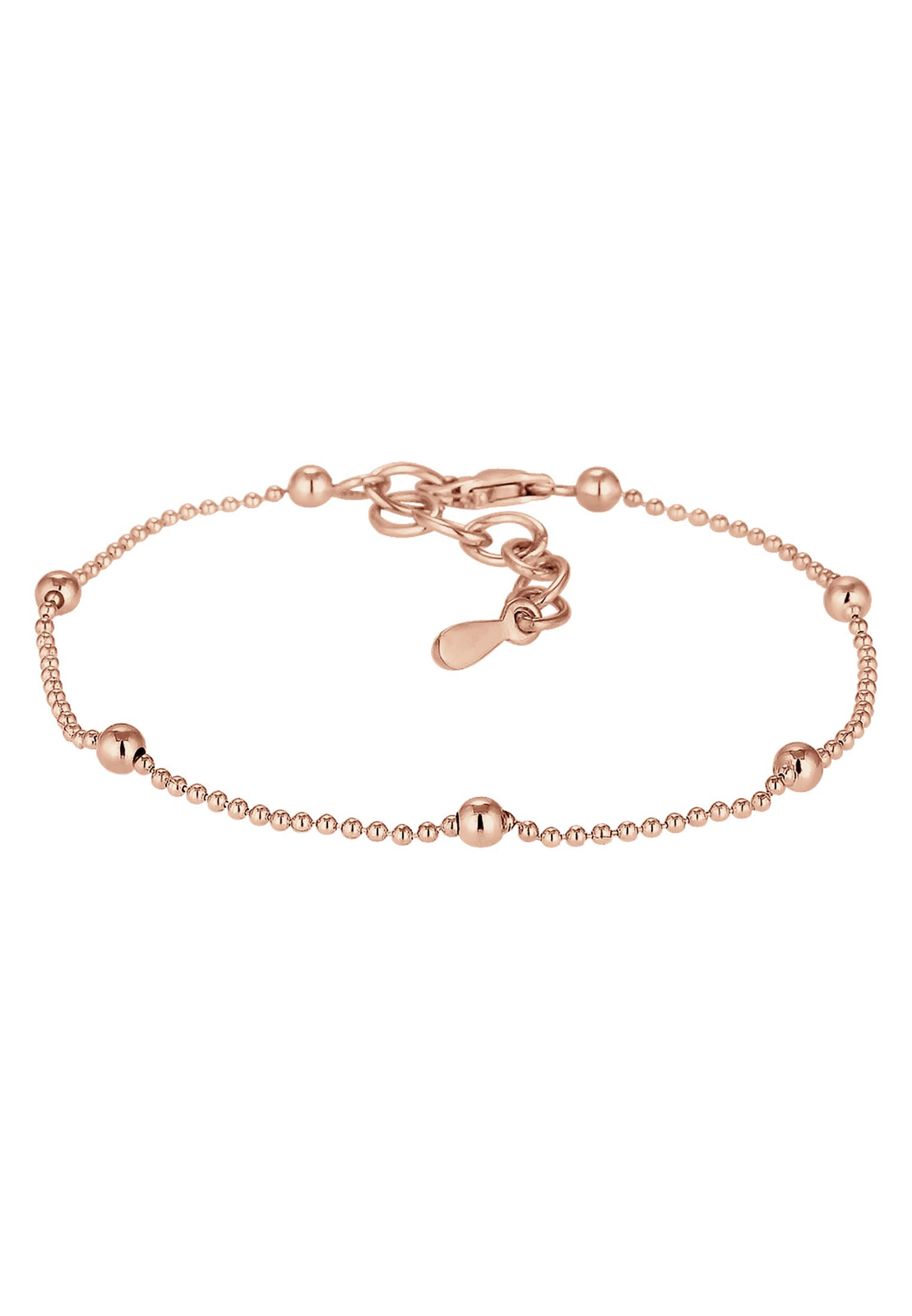 Elli Women Genuine Jewellery Bracelet Bracelet Basic Ball Geo 925 Sterling Silver Rose Gold Plated Length 16 cm