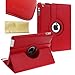 SingPad 360 Degree Rotating Stand Smart Cover PU Leather Case Apple New iPad 4 & 3 (3rd and 4th Generation with Retina Display) / IPad 2- Wake/Sleep Function (Red)