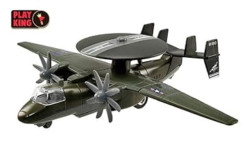 Playking Smart Toys Air Force AWACS Radar Aircraft Plane, Die Cast Metal Childrens Toys with Lights and Sounds, Multicolor (Pack of 1)