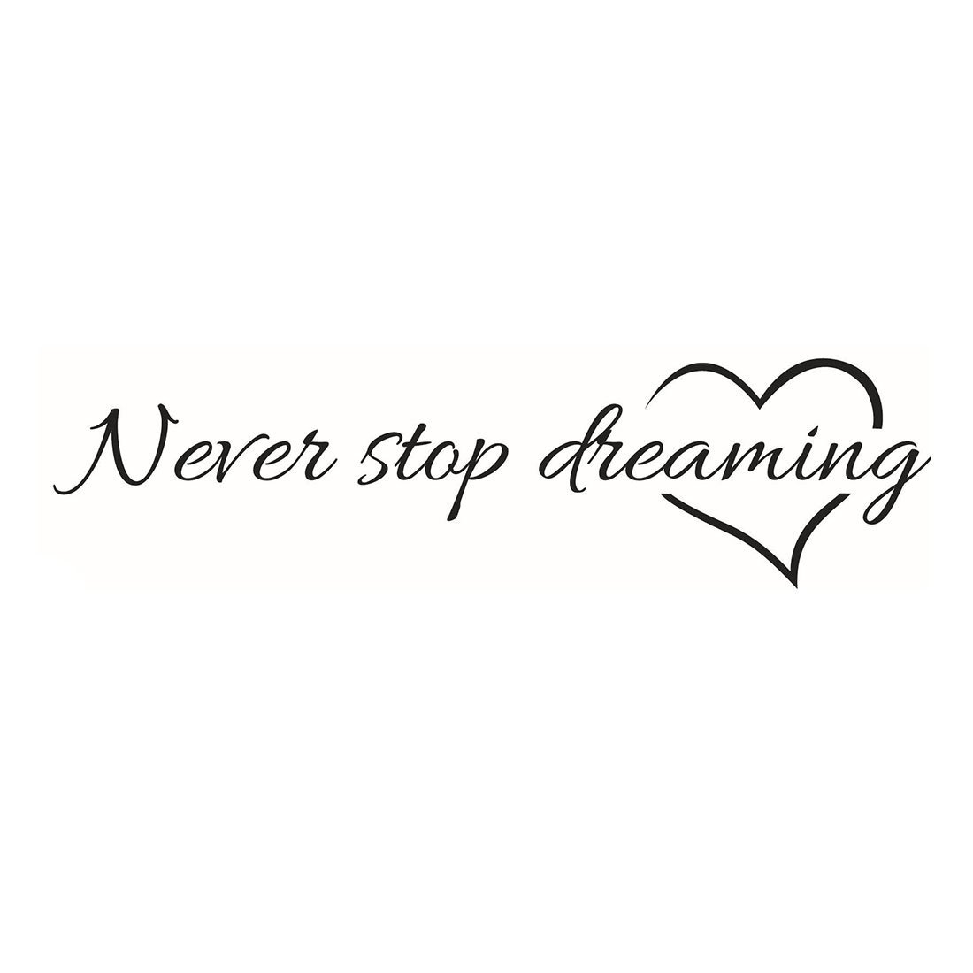 Sourcingmap Never Stop Dreaming Word Quote Vinyl Home Family Removable DIY Wall Art Sticker Letter Decal Mural, 57 x 16.5cm