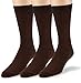 EMEM Apparel Men's Casual Soft Ribbed Cotton Knit Classic Mid Calf Crew Dress Hosiery Socks 5-Pack Brown 10-13