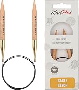 KnitPro Basix Beech Fixed Circular Needles 40 inch 7.00mm
