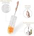 Bottle Brush Cleaner Set by Atmiko – Kitchen Cleaning Supplies with Good Grip Soft Handle to Clean any Long Narrow Neck Beer Wine Kombucha Bottles Decanters Jugs + Small Straw Washing Brush