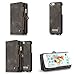 iPhone 6/iPhone 6S Leather Wallet Phone Case Card Holder Detachable Magnetic Slim Case with Zipper Storage Gray