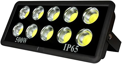 COB LED Flood Light, MORSEN 500W 50000LM Waterproof Outdoor Flood Light with 6500K Cool White Light for Garden,Playground,Warehouse, Billboard, Street-Black
