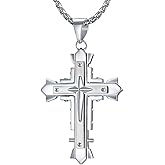 Rehoboth Stylish Holy Stainless Steel Cross Pendant Necklace for Women Men 24" Chain