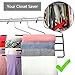 Pants Hanger Multi-Layer Jeans Trouser Hanger Closet Stainless Steel Rack Space Saver for Tie Scarf Shock Jeans Towel Clothes（3 Pack ）
