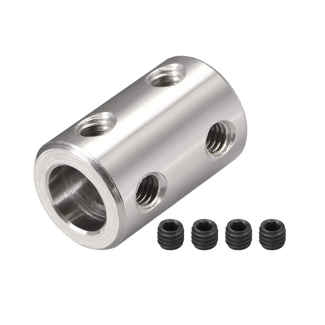 sourcing map 8mm to 8mm Bore Rigid Coupling Set Screw L22XD14 45# Steel,Shaft Coupler Connector for 3D Printers, Motor Accessories