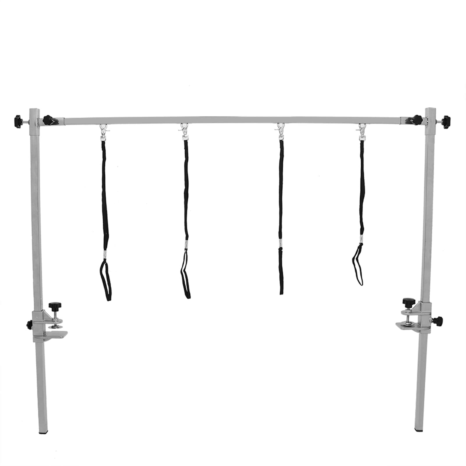 Jacksking Stainless Steel Foldable Pet Grooming Table Beauty Desk Adjustable Height Clamp Holder Pet Grooming Supplies for Dog Cat(1.1M)