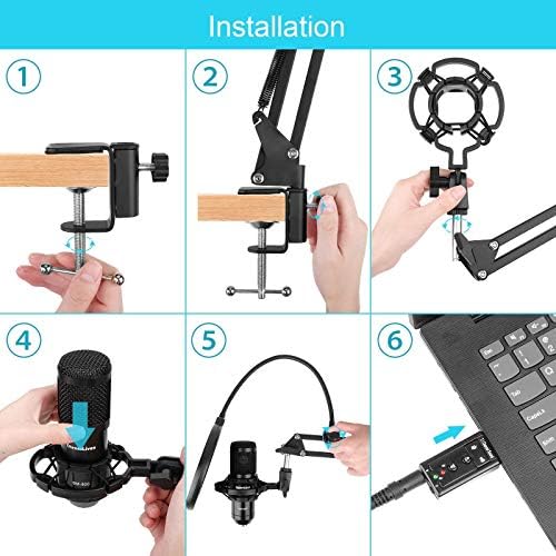 Compact black microphone with adjustable angle and volume control, priced at $39.99.